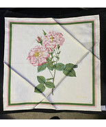 Jim Thompson Thai Silk Vintage Floral Pink Handkerchief Scarf 16”x16” - $31.79
