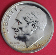 Toned 1962 Silver Proof Roosevelt Dime Exact Coin Shown Fast Shipping OC... - $14.24