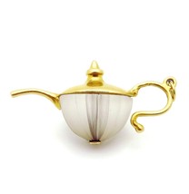 Vintage Art Deco 14K Gold 3D Magic Genie Lamp Charm Pendant with Moonstone - £179.85 GBP