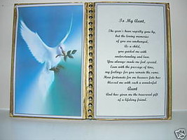 AUNT BIRTHDAY/CHRISTMAS/MOTHERS DAY GIFT/ WHITE DOVE - $13.50