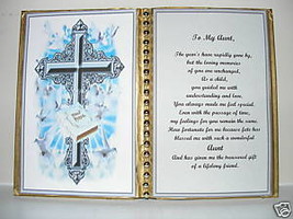 Aunt BIRTHDAY/CHRISTMAS/MOTHERS Day GIFT/CROSS & Bible - $13.50