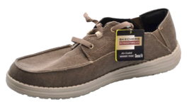 Skechers Men&#39;s Melson  Relax Fit Olive Brown Denim Beige Sole  Shoes Siz... - £49.04 GBP
