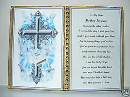 Mother in Law ~ Birthday Gift ~ Mother&#39;s Day Gift~ Christmas Gift ~Cross &amp; Bible - £10.88 GBP