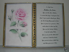 Mother in Law ~ Birthday Gift ~ Mother&#39;s Day Gift~ Christmas Gift ~Pink Rose - £10.61 GBP