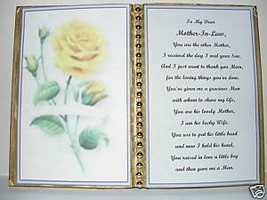 Mother in Law ~ Birthday Gift ~ Mother&#39;s Day Gift~ Christmas Gift ~Yellow Rose - £10.79 GBP