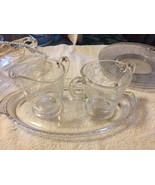 PRELUDE (New Martinsville / Viking Glass - 3 Pc Set - Sugar, Creamer, Tray - £17.80 GBP