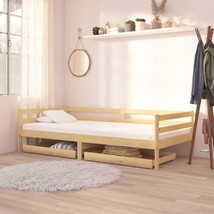 Modern 2pcs Solid Pinewood Wooden Day Bed Under Drawers Storage Boxes Ea... - $60.49+