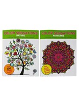 Color Sensations Nature &amp; Patterns 2 Book Set with Colored Pencils Adult... - £15.98 GBP