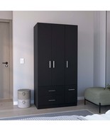 Armoire Wardrobe 71&quot; Black - 4 Doors, Hanging Rod - $816.99