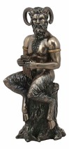 Greek God Pan Statue 9.75&quot;Tall Deity Of The Wild Pan Playing The Flute Figurine - £41.68 GBP