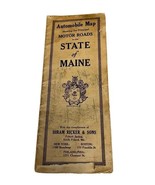 Map Maine Automobile Road 1915 Poland Spring Antique New England DWA17 - $69.35 CAD