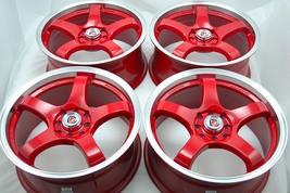 New DDR Fuzion 17x7.5 4x100/114.3 Red Machined Lip 17" Wheels Rims (Set ... - $739.00
