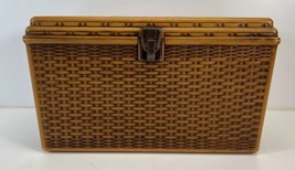 Vtg WILSON Wil-hold Basket Weave Sewing craft Box No Trays - $19.79