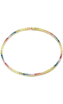 ADIRFINE 925 Sterling Silver Multi Color Rainbow Cubic Zirconia Tennis Necklace - $179.99