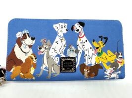 Disney Dooney &amp; and Bourke Dogs Wristlet Wallet Blue Pluto Lady Tramp 2024 NWT - £210.10 GBP