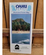 1996 OAHU HAWAII Illustrated Pocket Map from Lawai Beach Resort - $16.76 CAD
