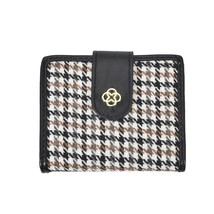  houndstooth wallet pu leather wool women wallets short female purse card holder wallet thumb200