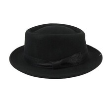 Men's Broner Wool Hat Pork Pie Telescope Crown STOUT 73-701 Black image 4