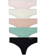 Calvin Klein Women's Invisibles Seamless Thong Panties 5 Pack  Medium - $48.49