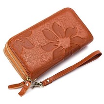 Long Women Clutch Wallet Flower Pattern Double Zipper Big Capacity Lady ... - $29.44
