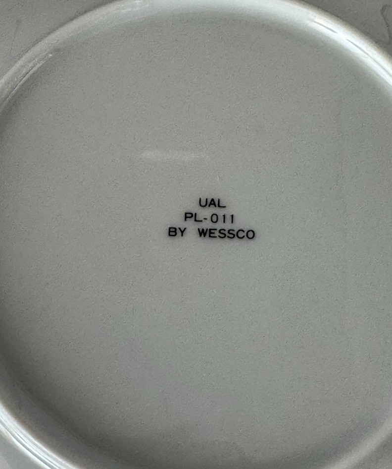 Vintage United Airlines Porcelain Plates Lot of 4 Snack Appetizer Tulip UAL 6.5" Item image 7