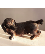 Dachshund Weiner Hound Dog Resin Figurine 4&quot; long Black Coat - $149.20 MXN