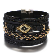 ALLYES MIYUKI Beads Wrap Bracelet for Women Fashion Multilayer Leather Bracelet  - £11.74 GBP