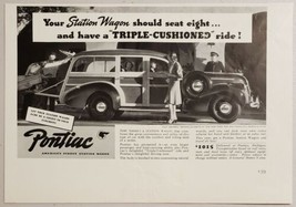1940 Print Ad Pontiac Woody Station Wagon $1015 Delivered at Pontiac,Mic... - $17.08