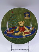 Holiday Cheer salad plate Warren Kimble Sakura Teddy Tree 8.25&quot; disc  Christmas - £7.78 GBP