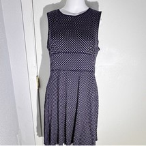 LOFT Navy Polka Dot Fit &amp; Flare Dress – Size LP (Large Petite) - $328.15 MXN