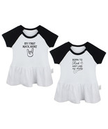 Pack of 2, My First Rock Shirt Funny Dresses Infant Baby Girls Princess ... - £18.00 GBP