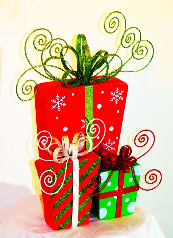3D Metal Christmas Gift Package Decorative  Art  Door / Wall Ornament Decoration Item image 8