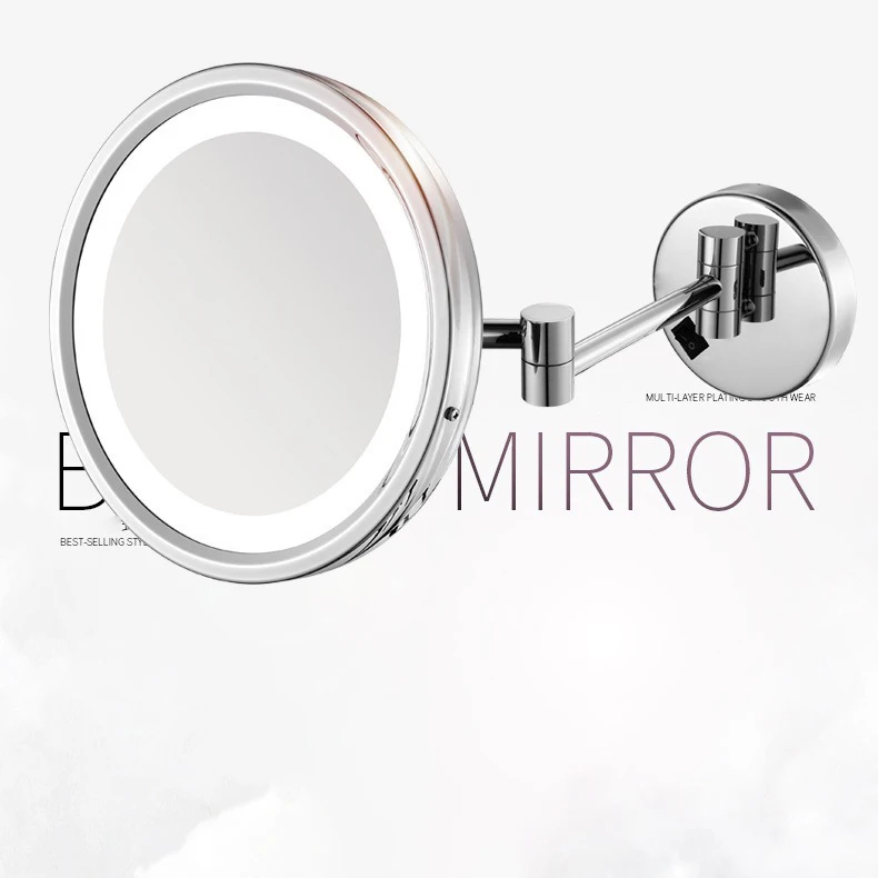 House Home Brushed Nickel Bathroom Mirror Quality BrA A Arm Extend Folding Bathr - £47.95 GBP