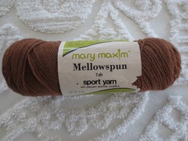Vtg. 4 Oz Mary Maxim Mellowspun 100% Orlon Wintuk Acrylic 2-Ply Brown Sport Yarn - £2.41 GBP