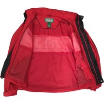 LL Bean Mens Jacket Vintage 90s Coat L All Conditions Red Nylon Hooded Obcy9 - £31.48 GBP