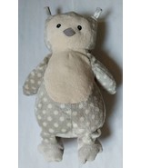 12&quot; Little Jellycat London Owl Plush Lovey Toy Gray Ivory Polka Dots  U3 - £8.72 GBP