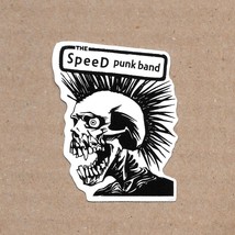 The Speed Punk Band - Vinyl Sticker Skull w Mohawk 2.25&quot; x 1.625&quot; Waterp... - £3.10 GBP