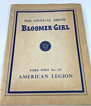 American Legion Post 127 York PA Bloomer Girl 29th Annual Show Program Penn 1952 - £11.67 GBP