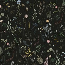 Dimoon 236&quot;X16.1&quot; Floral Peel And Stick Wallpaper Black Contact Paper Thicken - $36.99