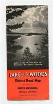 Lake of the Woods District Road Map Brochure Hotel Kenrica Kenora Ontari... - £21.65 GBP