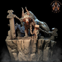 3D Printed Archvillain Games Moonbiten - Fenris the Wolf God 28mm 32mm D&amp;D - $49.40+