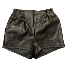 Windsor Black Faux Leather Paper Bag Shorts Womens Size Small NEW - £15.14 GBP
