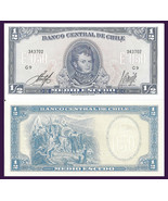 10 notes Chile P134A, 1/2 Escudo,  O&#39;Higgins / Conquistador Diego de Alm... - $28.00