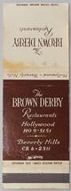 Vintage Front Strike Matchbook Cover The Brown Derby Hollywood Beverly H... - £6.14 GBP