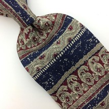 Tommy Hilfiger Usa Tie Black Brn Beige Silk Necktie Paisley Art I21-90 Vintage - £12.65 GBP