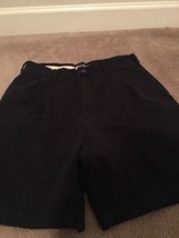  Chaps Ralph Lauren Blue Pleated Front Shorts Pockets Size 32  - $46.53