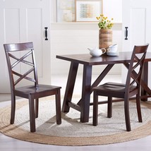 Safavieh Home Collection Ainslee Brown 18-inch Dining Chair (Set of 2) - $251.99