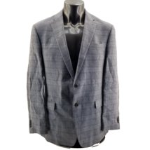 Recent Jos A Bank Mens Linen Windowpane Blue Sportscoat Tailored Fit Jacket 42L - £56.13 GBP