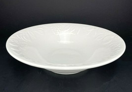 Vintage China Porcelain Ceramic Off White Raised Embossed Fruit 10IN Soup Bowl! - £15.10 GBP