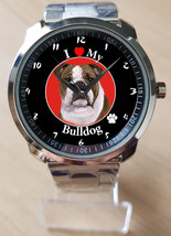 Dog Collection Love My Bulldog Pet  Unique Wrist Watch Sporty - £27.98 GBP